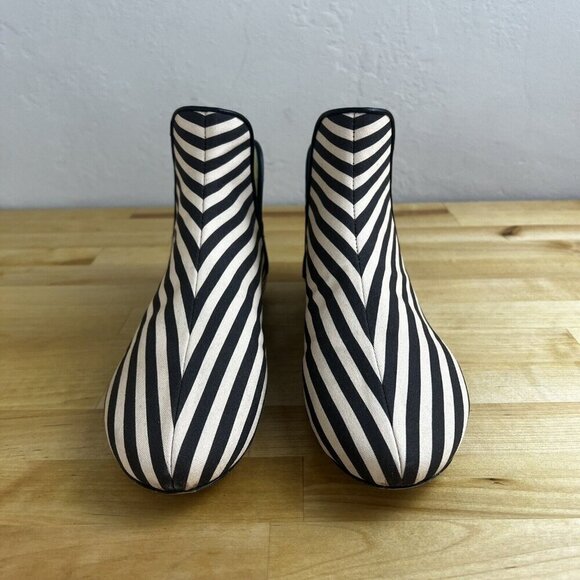 Tory Burch Claire McCardell Striped Slip On Textile Boot Size 5.5 Unique Retro - Picture 4 of 12